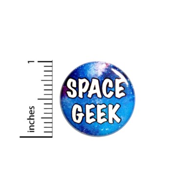 Vintage 80s 90s Style Pin Button Space Geek Nerd Nerdy Cool Jacket Pin 1  74-31