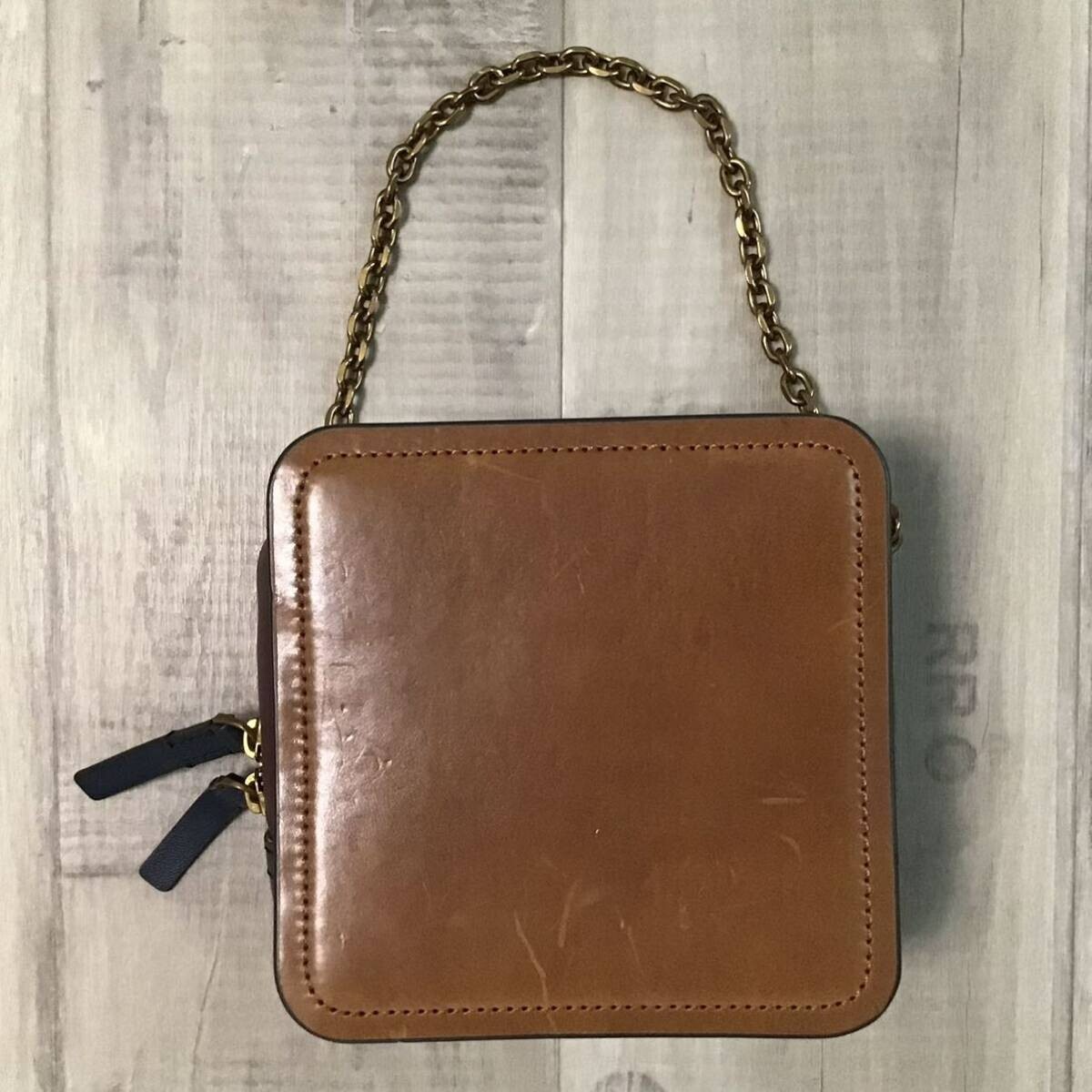 BAPE BAPY Leather Mini Bag Brown A Bathing Ape | eBay