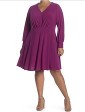 NWT Tash & Sophie Purple Fit & Flare Dress - 2X