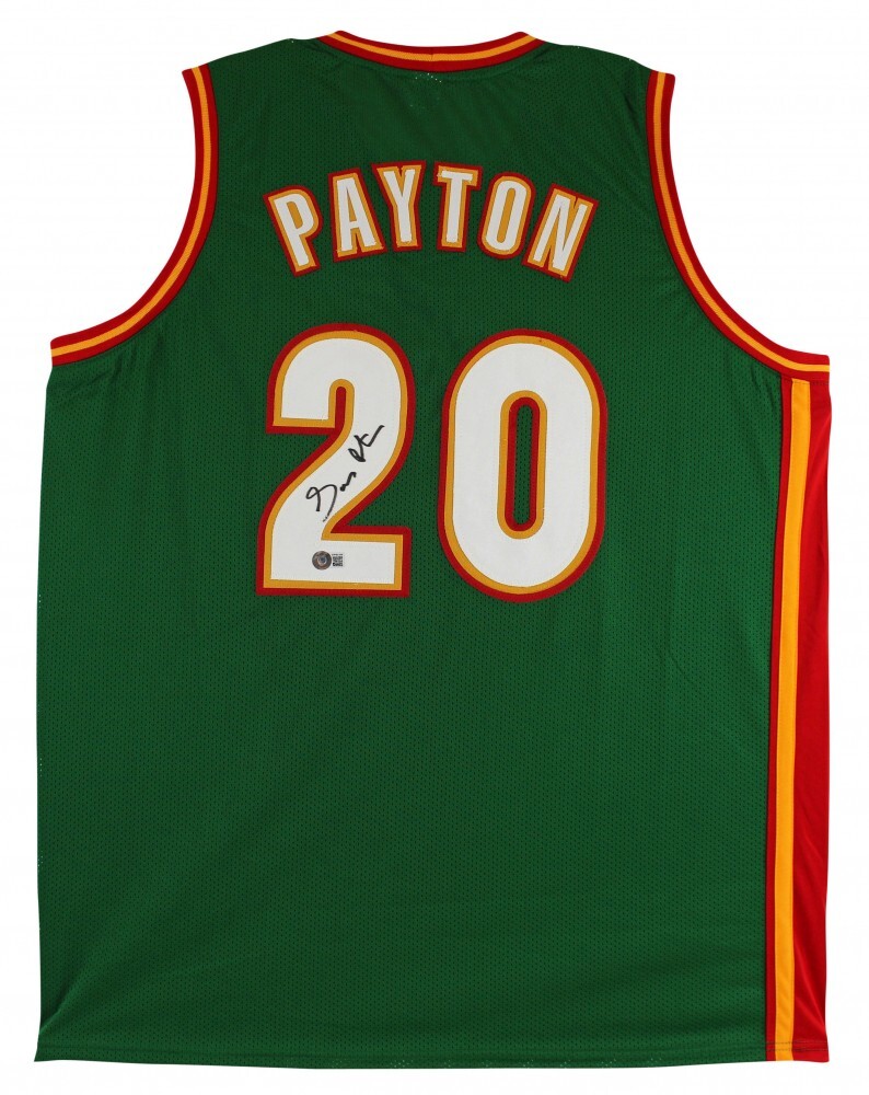 Gary Payton Autographed Signed Seattle Supersonics Jersey (Beckett) 2006 NBA Champion Guard 