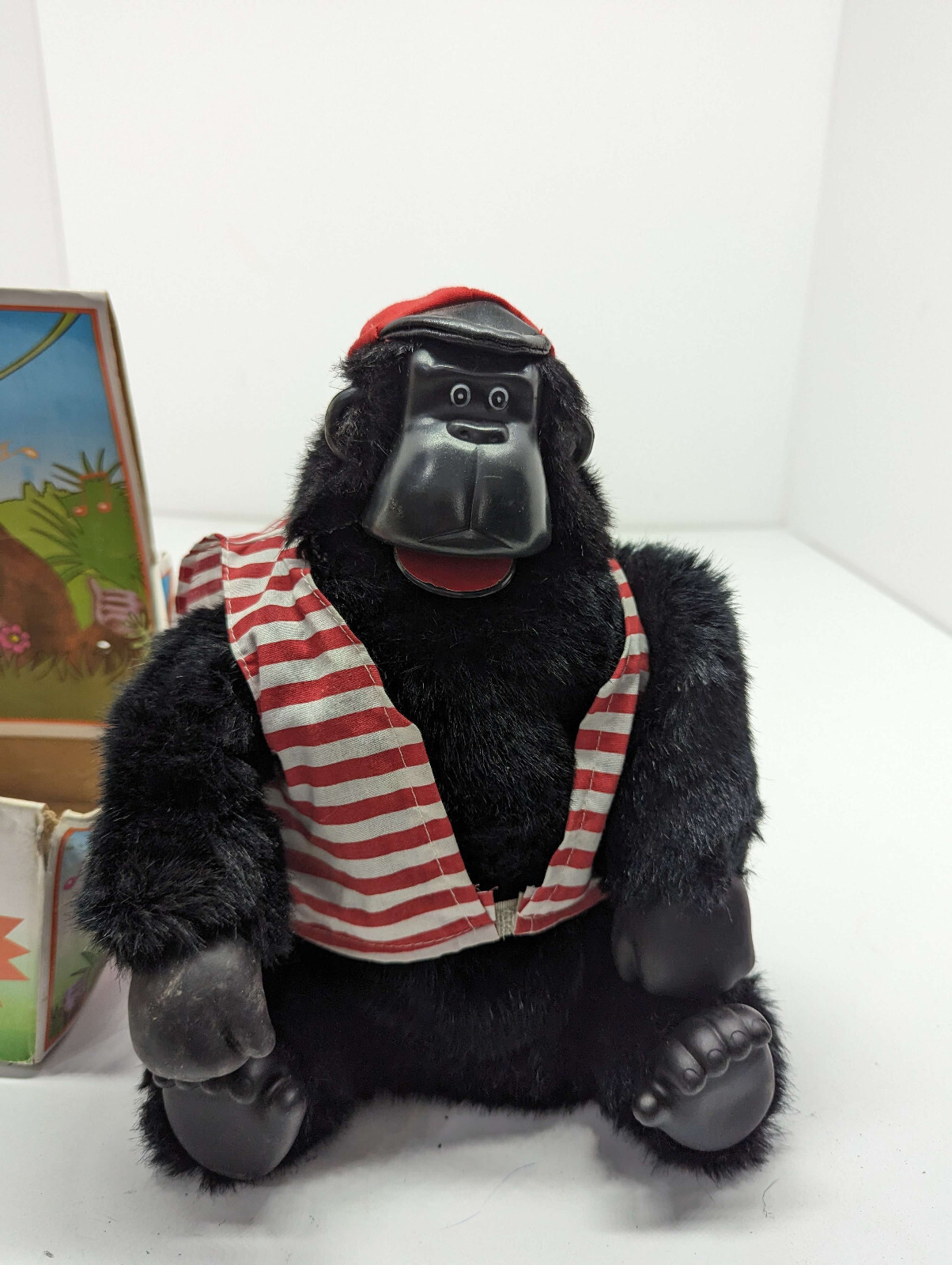 New Magogo Singing Black Gorilla Toy Sings Macarena Red White Shirt