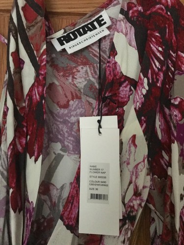 Rotate Birger Christensen asymmetrisch Blumenmuster Wickelkleid DK 36 (UK 10) - Bild 4 von 5