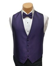 Men's Flow Formals Eggplant Purple Tuxedo Vest with Tie Prom Wedding Groom