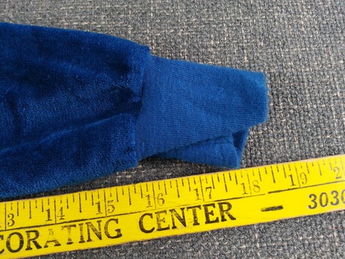 Vintage 1970s Velour Blue V Neck Long Sleeve Shirt Top Kids Size Medium Japan - Picture 9 of 9