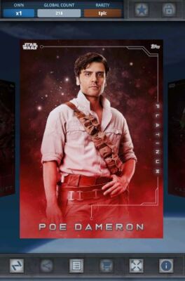 Star Wars Card Trader - Platinum 2021 Red Poe Dameron Epic 218cc