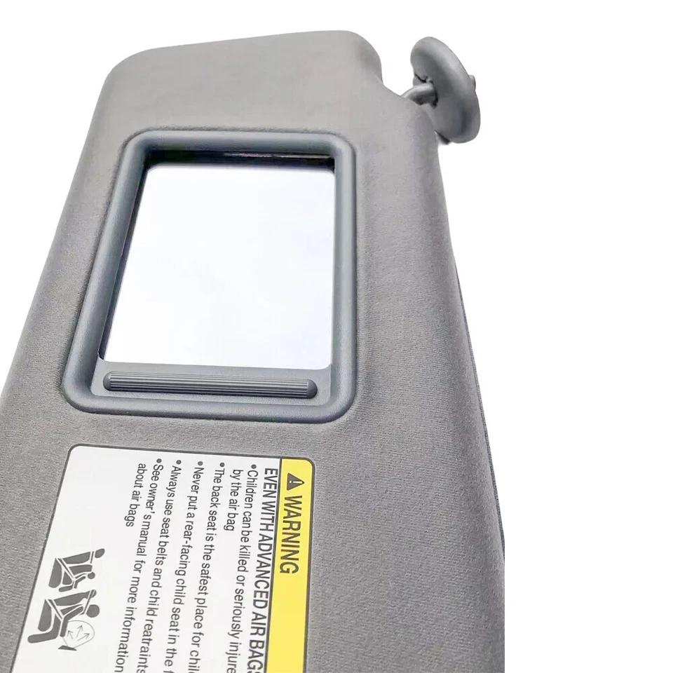 Viseira solar cinza para motorista esquerdo com espelho Toyota Tacoma 2015 2014 2013 2012 2011 - Imagem 2 de 4
