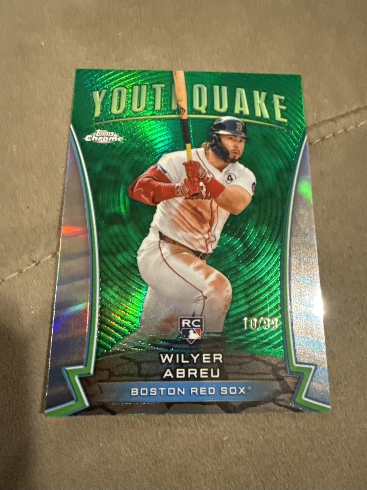 WILYER ABREU 2024 TOPPS CHROME UPDATE YOUTHQUAKE Green REFRACTOR RC RED SOX /99