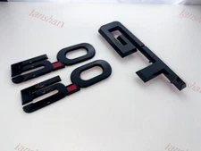 3X Set Side 5.0 Rear DeckLid GT Emblems Badges 3D Replacement Gloss Black Red