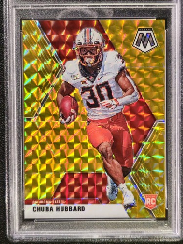 Panini Mosaic Draft Picks Gold Prizm #26 2021 Chuba Hubbard Rookie #09/10 - Imagen 2 de 5