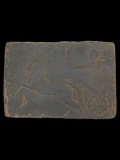 RARE ANTIQUE ANCIENT EGYPTIAN Stela King Ramses War Horse Chariot Battle 1225 Bc