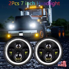 Upgrade For Mack R 1981-1991 Bright 2pc 7 Inch Round Projector Headlights Hilo