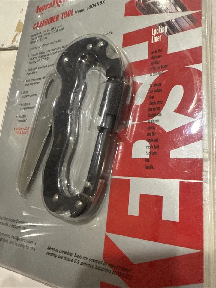 Kershaw 1004NBX Mosquetón Herramienta Cuchillo Plegable Modelo Temprano Raro Nuevo Foto 3 de 4