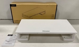 Olmaster Stylish Foldable Monitor Stand White Adjustable Width Storage Drawer