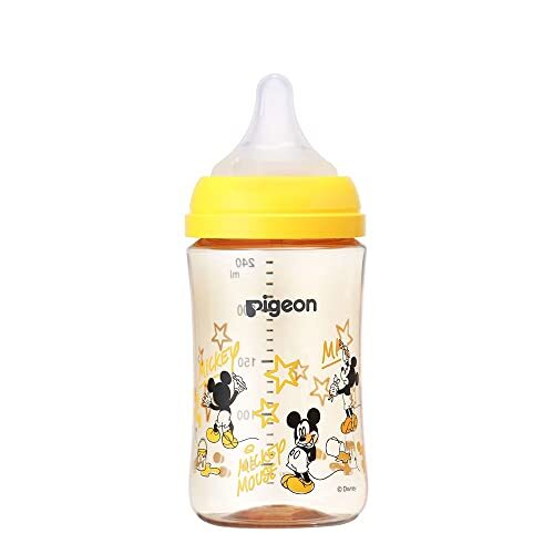 Pigeon Breastmilk Feeling Baby Bottle Disney 240ml 3 months and up PPSU Yellow