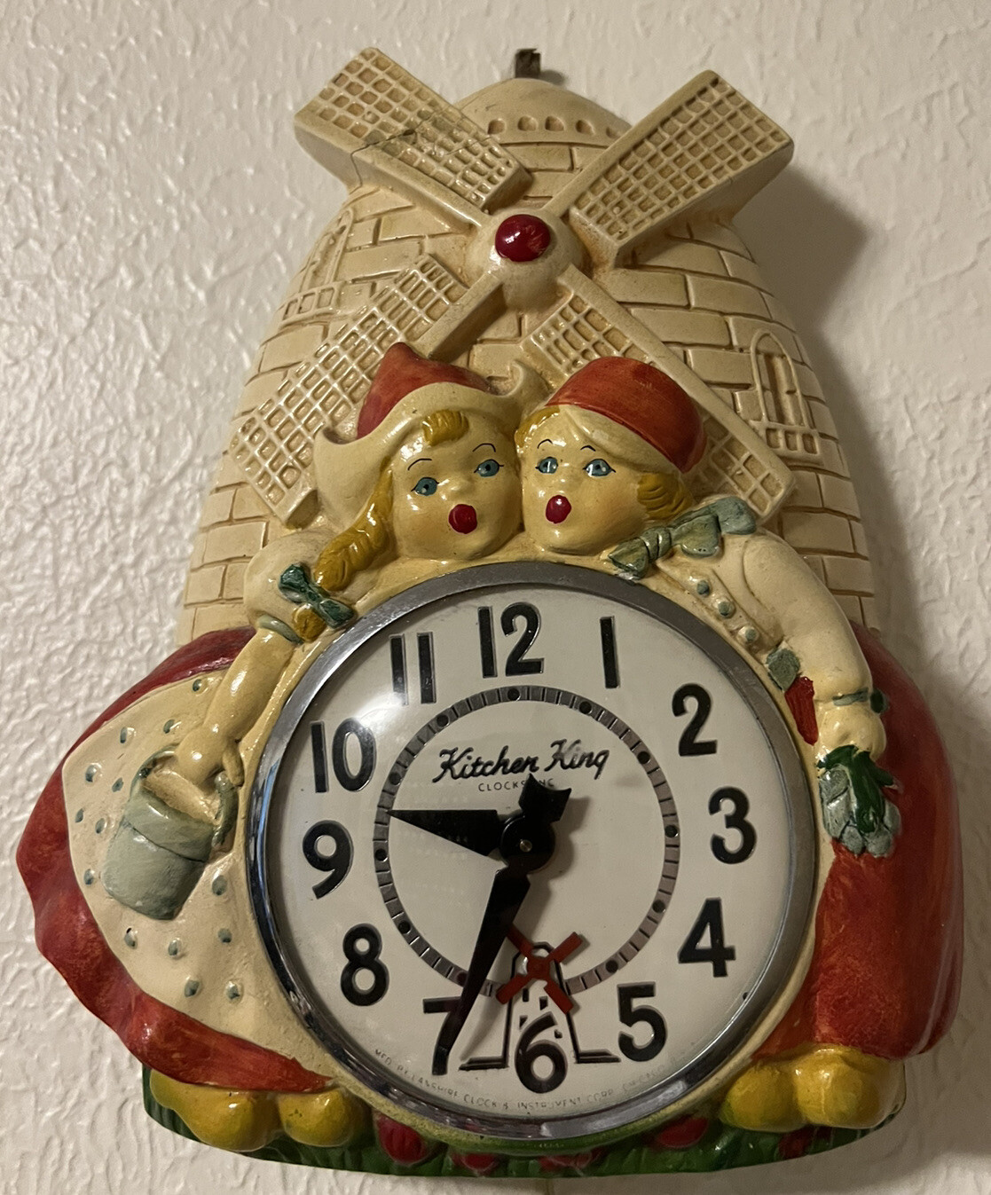 Kitchen King Dutch Children and Windmill Kitchen Electric Wall Clock eBay