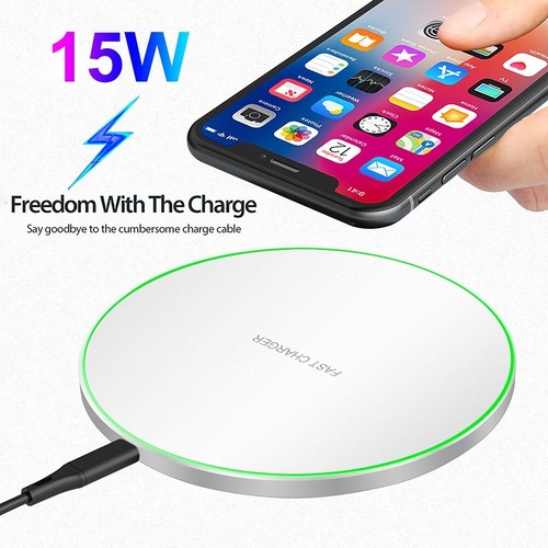 15W Fast Wireless Charger Mat Pad Station For Apple iPhone 14 12 Samsung S22+ - Picture 14 of 14