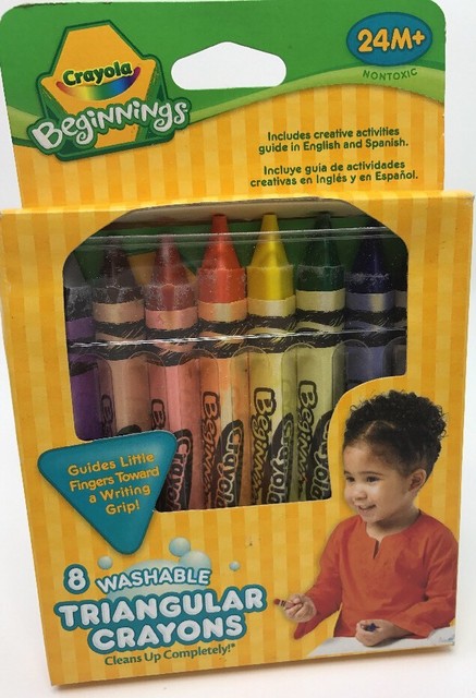 8 Crayola Beginnings Washable Triangular Crayons Wax | eBay