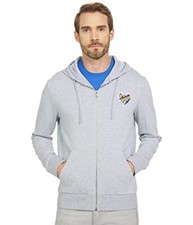Michael Kors NWT Full Zip Hoodie Hooded Heart Patch Heather Gray Jacket Size L