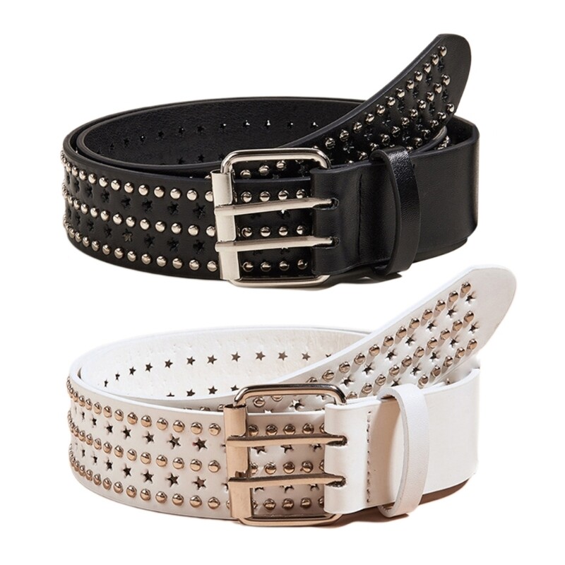 Adjustable Buckle Belts Women Pu-leather Western Y2k Girls Belt