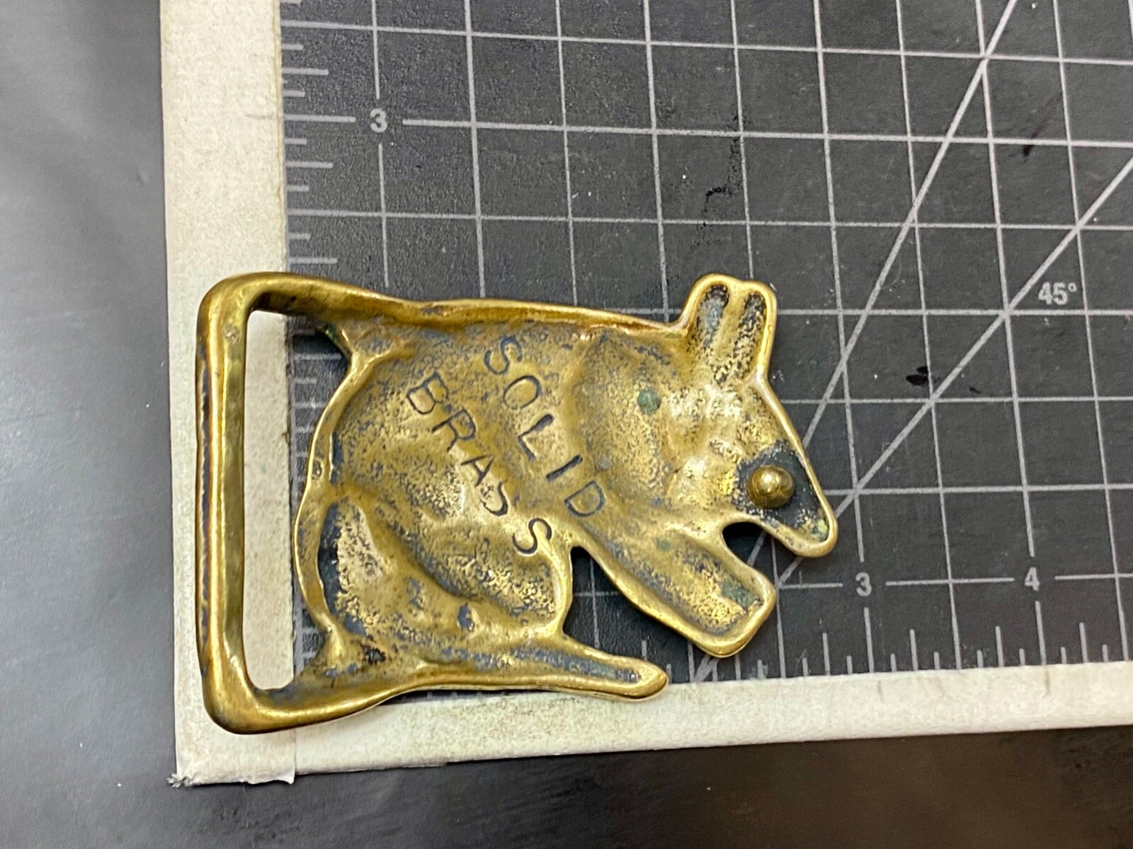 Armadillo Solid Brass Vintage Hippy style Figural Tri… Gem