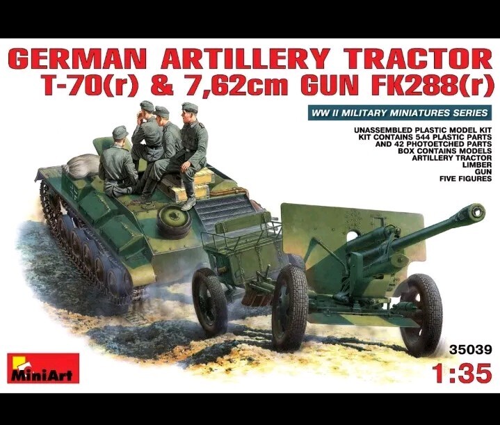 MiniArt 35039 German Artillery Tractor T-70(r) and 7,62cm FK 288(r) w/Crew 1:35