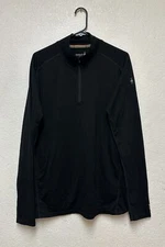 Smartwool Men’s Merino 150 Base Layer 1/4 Zip Black Pullover Sweater Sz L