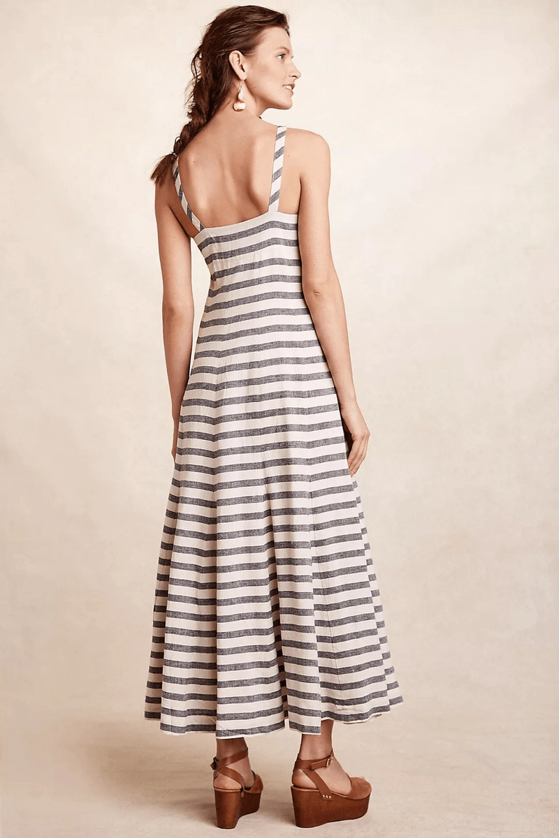 即発! サイズS Anthropologie Tonal Striped Dress Anthropologie Tonal Striped Midi Dress NWT $148 M | eBay