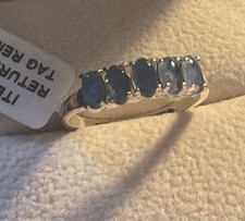 Sterling Silver Australian Boulder Opal 5 Stone Ring Size K, M Or N