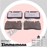 Vorderachse Zimmermann 20217.965.1 Bremsbelagsatz, Scheibenbremse FüR Land Rover