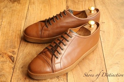 John Lobb hellbraune Leder Turnschuhe Schuhe Herren UK 8 US 9 EU 42