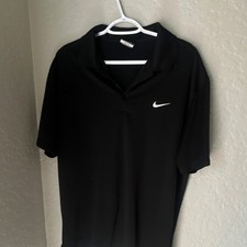 Nike Golf Dri-FIT Men's Black Moisture Wicking Short Sleeve Polo Shirt Size L