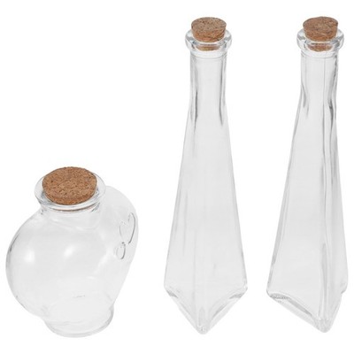  3pcs Glas Herz Prismatische Form Wunsch Wünsche Flasche Glas Drift Flasche