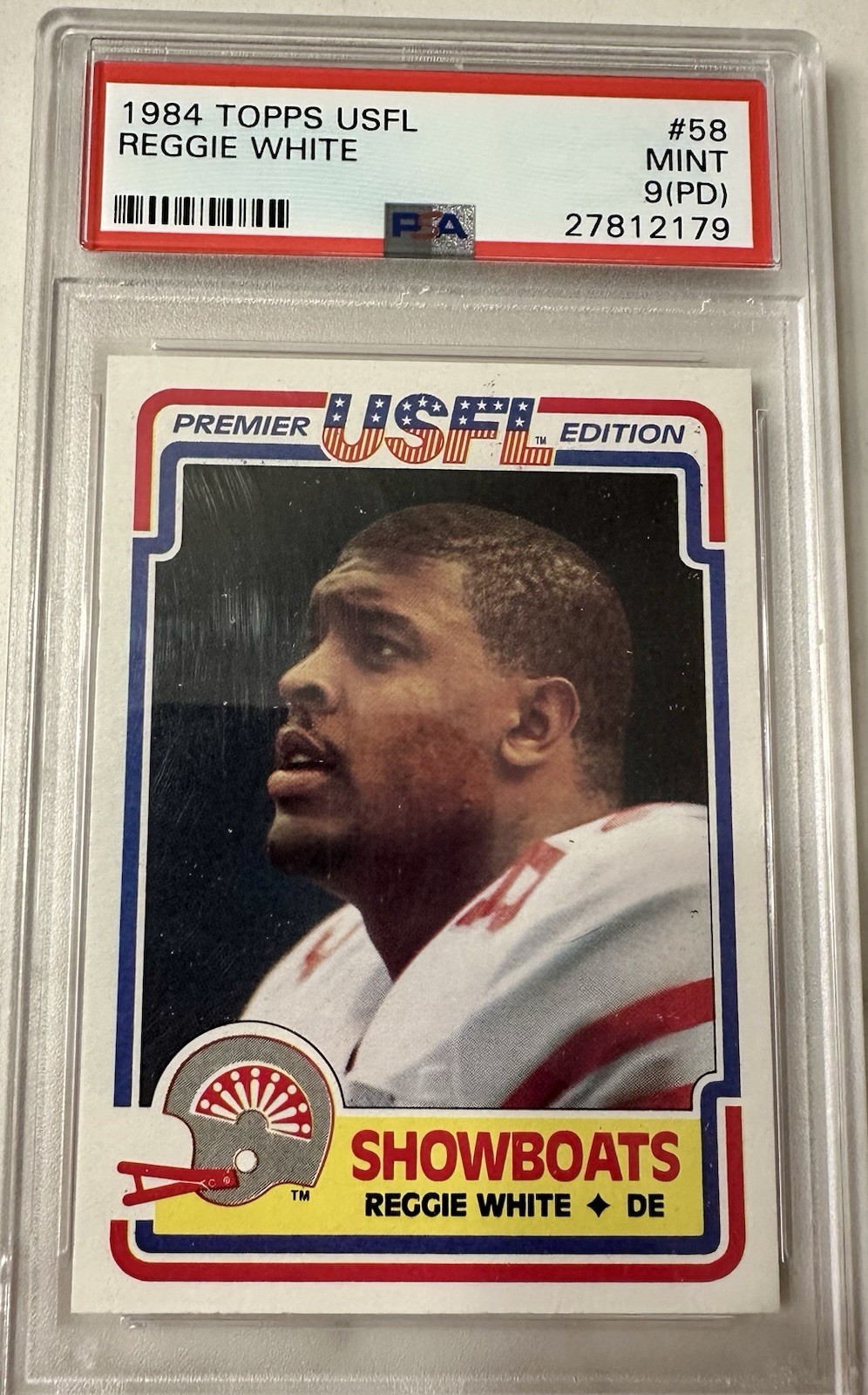 1984 Topps USFL - Reggie White #58 (RC) PSA 9