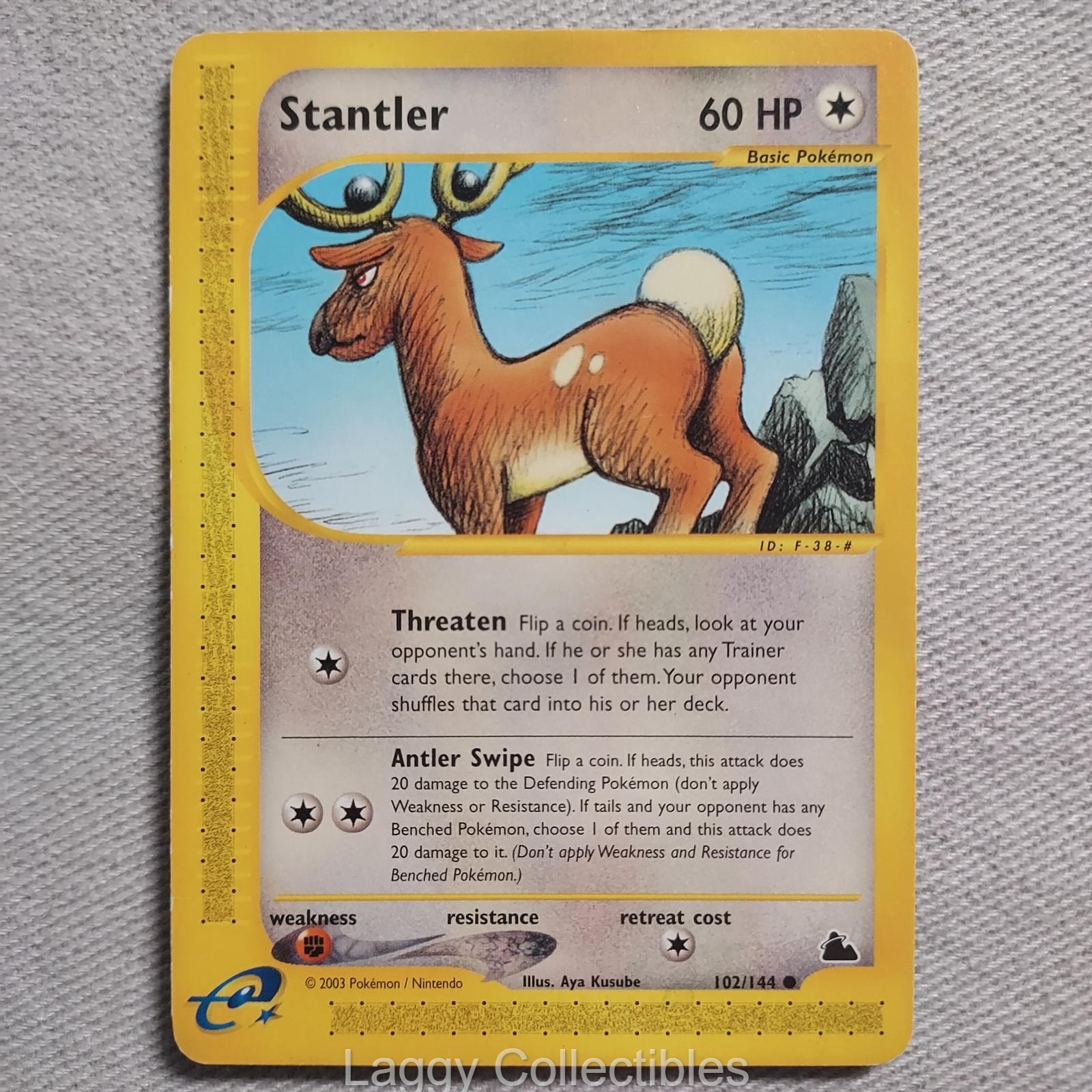 Pokemon Skyridge 102/144 Stantler - Common - Damaged