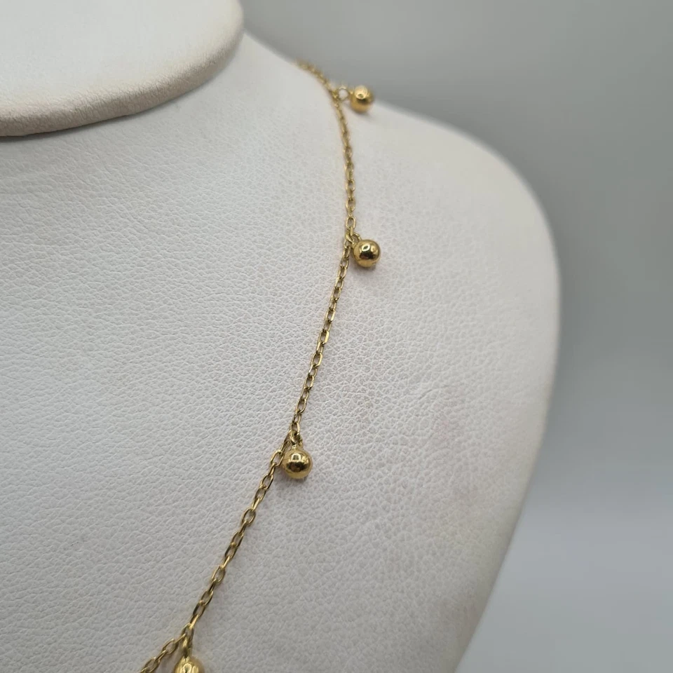 Collier or jaune 18 carats serti de billes d’or - Photo 2/4