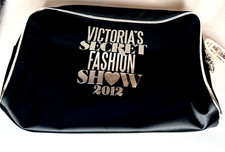 Victoria's Secret 2012 Fashion Show Makeup Bag Black/Silver Metallic Trim RARE