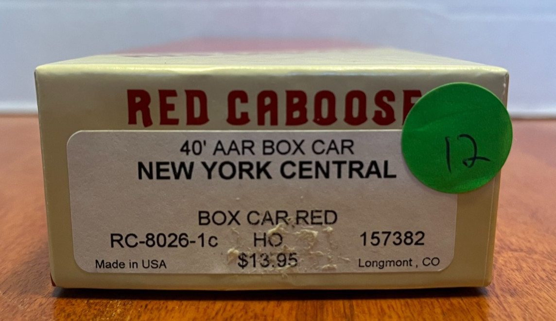 Red Caboose RC-8026-1c HO Scale 40' Box Car NYC 157382 Box Car Red, KIT