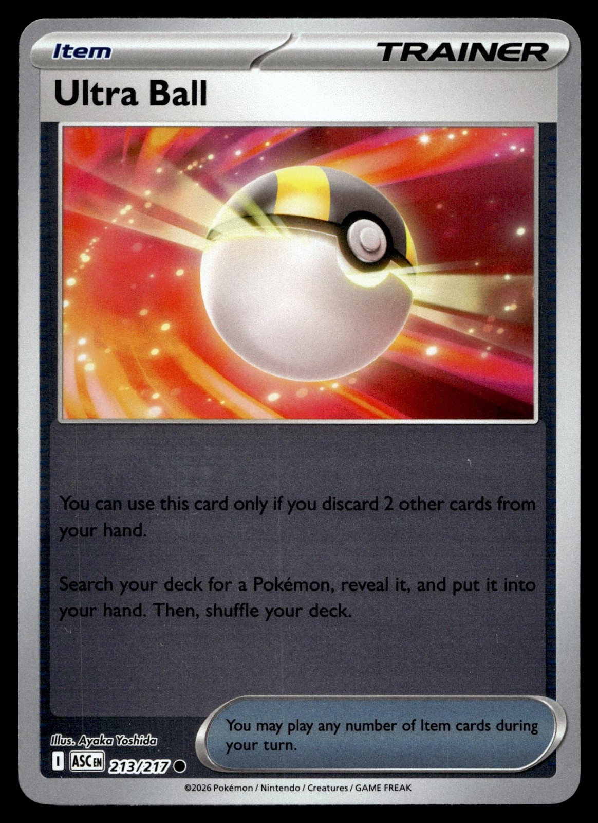 ULTRA BALL 213/217 COMMON ME: ASCENDED HEROES POKEMON