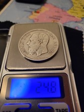 leopold II 1869-5 frs-ARGENT 90%-24,8g-belge-tres belle - TTB+++ -