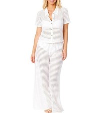 NWT Hurley Women's Swim Cover Up Set Top  Pants White Size Medium