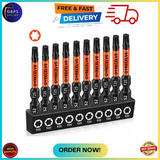 10-pack T25 Torx Bits For Impact Driver T-25 Torxstar Bit Set 2 Long Magnet