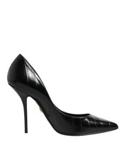 Dolce&Gabbana Women Black Pumps Patent Leather Pointed Toe High Heel Shoes EU 37