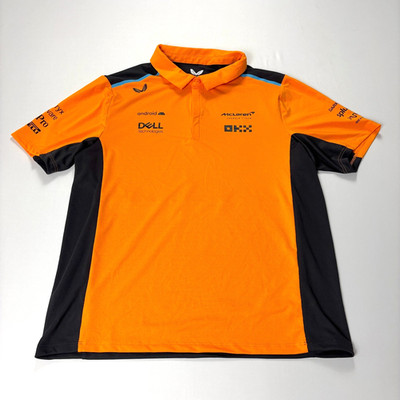 McLaren F1 Mens Team Drivers Polo Orange Sz XL/XXL Racing Castore