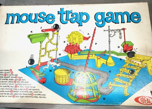 VINTAGE MOUSE TRAP GAME ORIGINAL IN BOX! IDEAL COLLECTORS CONTENTS COMPLETE