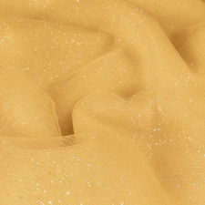 Gold Glitter Tulle Fabric Rolls with Shiny Silver Sequin, 1 Yard Tulle Bolt Gold