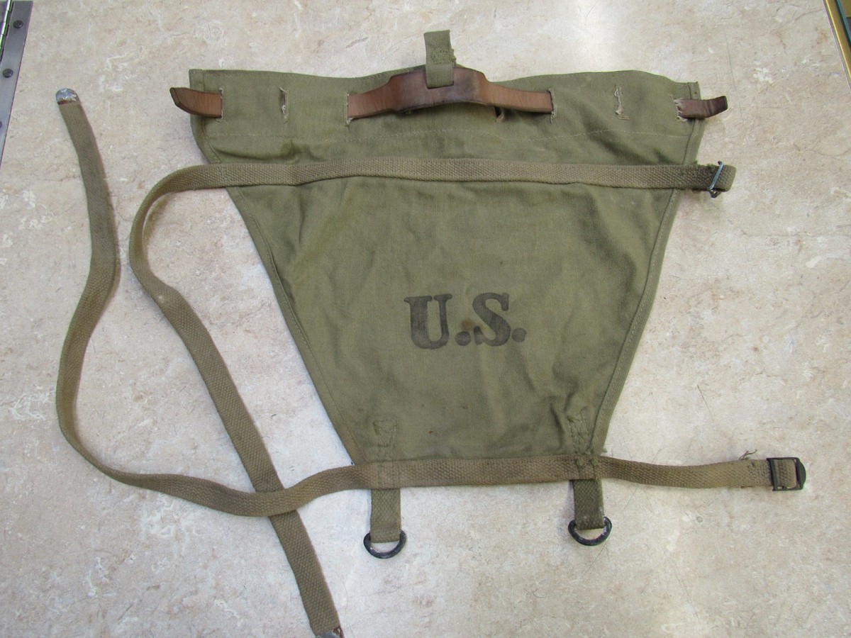 US WW2 M1928 Haversack Pack Tail Carrier khaki Canvas Excel 1942