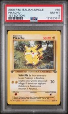 POKÉMON~PIKACHU~60/64~COMUNE~1A EDIZIONE~JUNGLE~ITALIANO~PSA 8