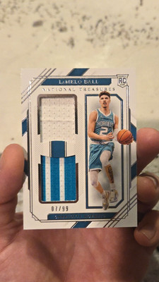 2020 Panini National Treasures Rookie Materials LaMelo Ball #RM1-12 SP /99 (RC)