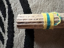 Rain stick Cactus Wood 21  Natural Musical Instrument wrapped yellow/green Yarn