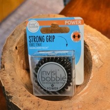 invisibobble Power Strong Grip Spiral Ponytail Holder Hair Ring Black Plastic